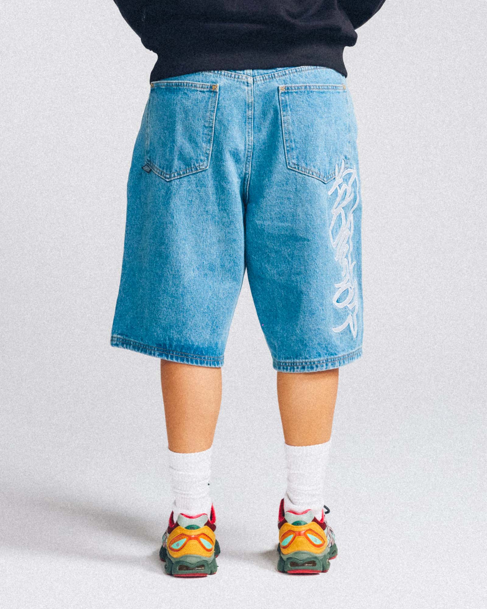 Baggy Denim Short - Phat Tag Script